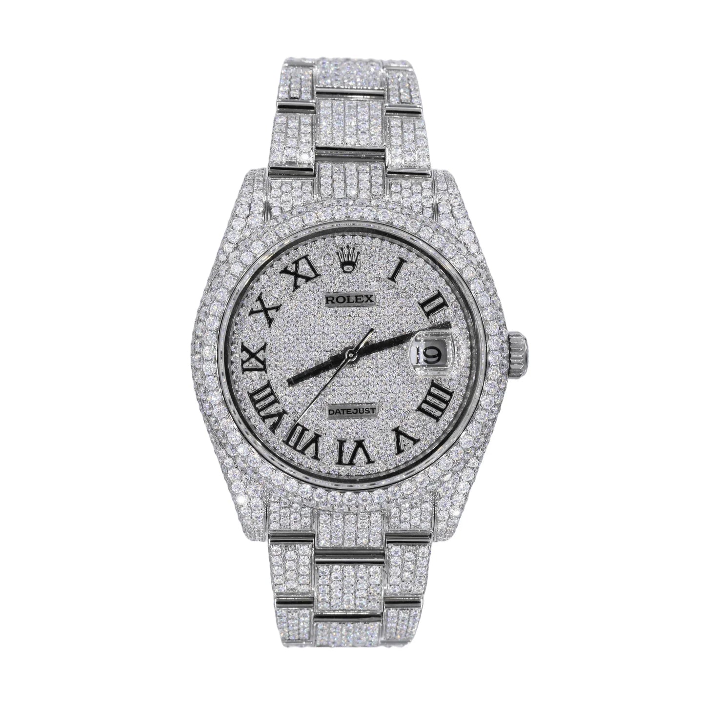 ICED OUT ROUND MOISSANITE WATCH