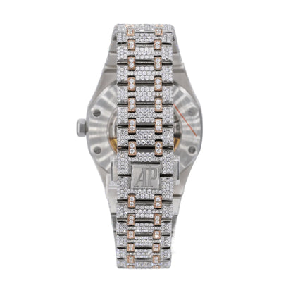 ICED OUT MOISSANITE OCTAGON WATCH - ROSE GOLD TWO TONE